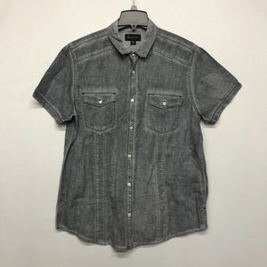 INC International Concepts Men Button Shirt XL X-Large Linen Blend B244 10